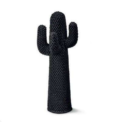 Schwarzer Guframini Cactus, eine Miniatur-Designikone. Dekorative Kaktus-Skulptur für modernes Wohnen. Einzelstück, Sammlerobjekt.